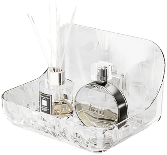 블럭마트 접착식 투명 욕실선반, 1개