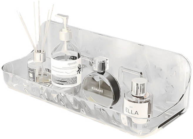 블럭마트 접착식 투명 욕실선반, 1개