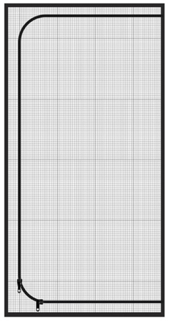 큐러스펫 고양이 지퍼형 방묘문 C타입, 블랙, 1개