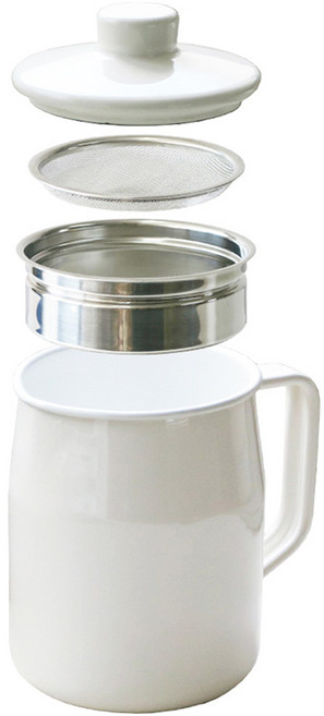 후지호로 인덕션 법랑 오일포트 + 필터망 + 미세필터망 세트 1L, 1세트, 11cm