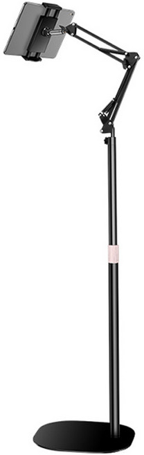 위니즈 원형받침 높이조절 가능한 핸드폰 태블릿 스탠드 거치대 175cm, 블랙, 블랙 × WZTSH019B × 1개