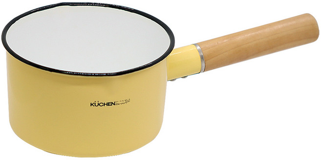 로얄스타 KU 인덕션겸용 법랑 미니 편수 냄비, 14cm, 노랑, 1개