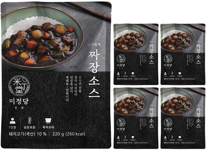 미정당 고기듬뿍 짜장소스, 220g, 5개