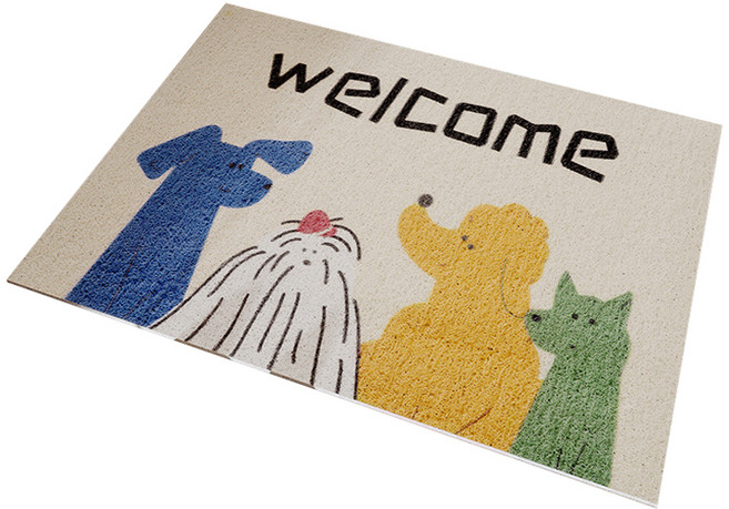 레디박스 해피웰컴 바닥 출입구 현관 발판 코일매트, 웰컴독, 1개