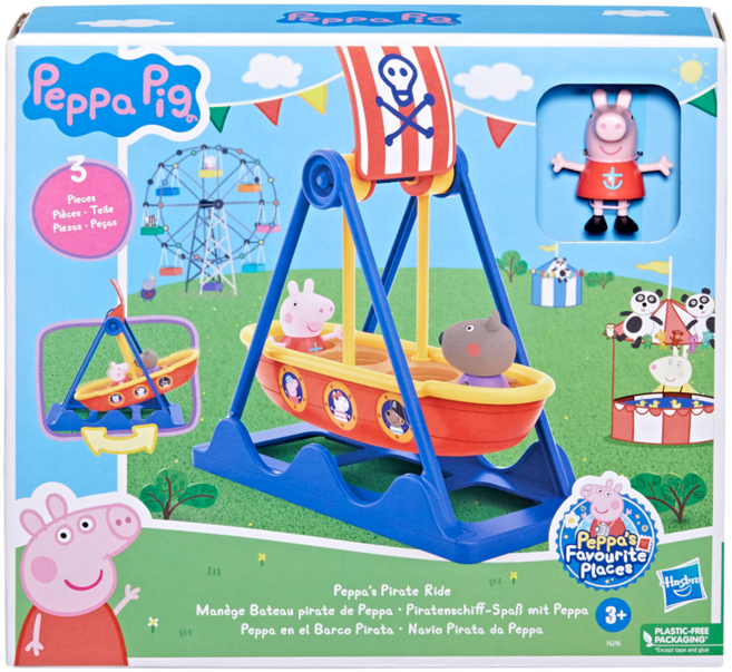 Peppa Pig 粉紅豬小妹, 搖搖海盜船 藍色 + 紅色 + 黃色, 1盒