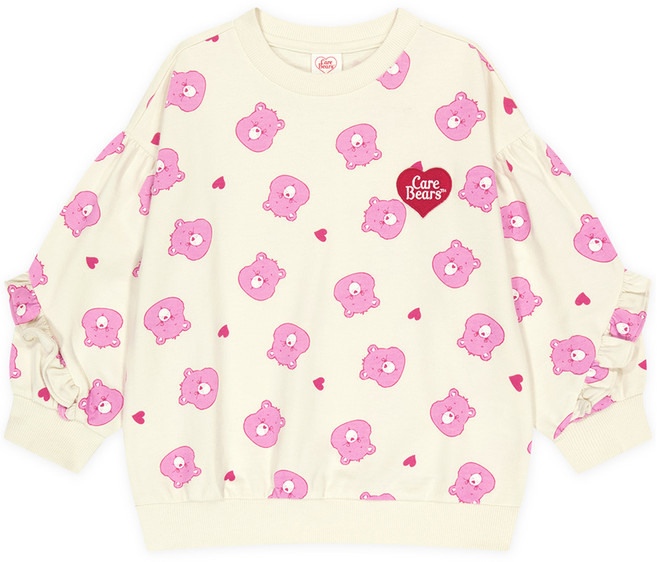 Care Bears 女童款 愛心愛心 Love-a-lot Bear 荷葉邊大學T恤