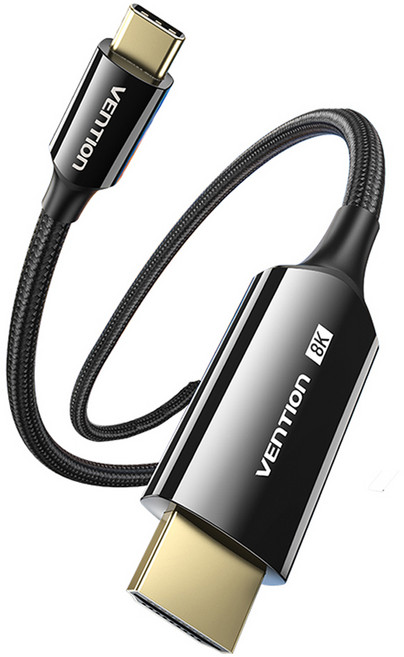 벤션 양방향 울트라 8K 60Hz C타입 DP 1.4 미러링 케이블, 1개, 0.5m