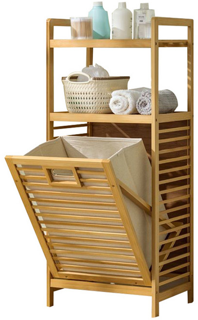 제이라이프 루시 햄퍼 빨래 수납장, 우드