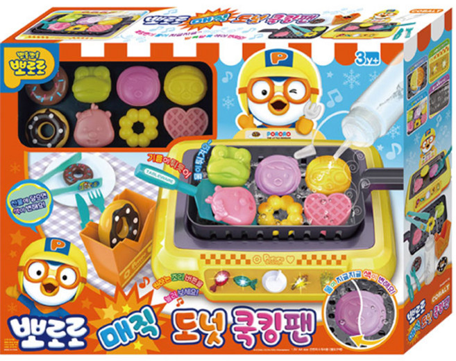 Pororo 淘氣小企鵝 魔術甜甜圈烹飪鍋廚房玩具, 混色, 1組