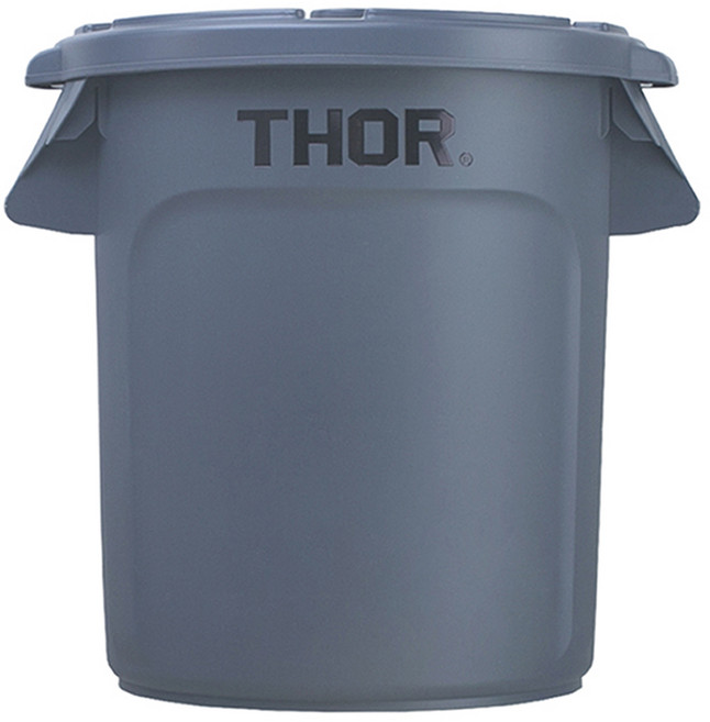 토르컨테이너 원형 캠핑 수납 보관함 38L + 덮개 세트, GREY, 1세트