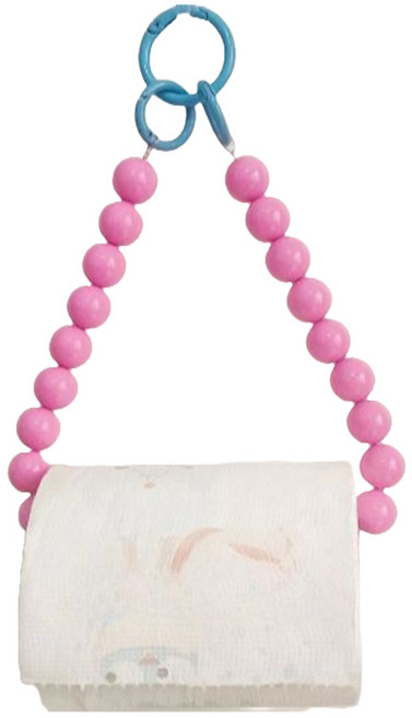 원이네 비즈 두루마리 휴지걸이, 핑크, 1개