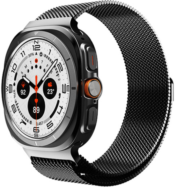 신지모루 갤럭시워치 울트라 호환 밀레니즈 밴드 스트랩, 블랙, 1개