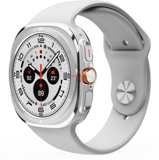 신지모루 갤럭시워치 울트라 호환 실리콘 밴드 스트랩, 화이트, 1개