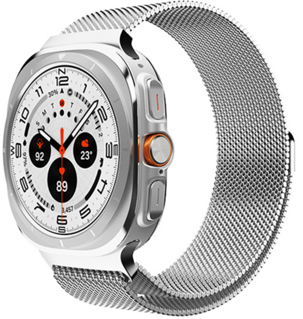 신지모루 갤럭시워치 울트라 호환 밀레니즈 밴드 스트랩, 실버, 1개