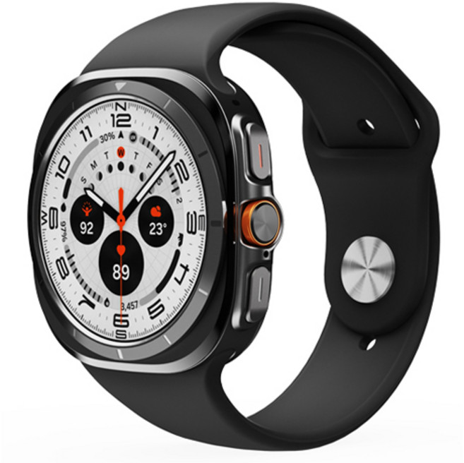 신지모루 갤럭시워치 울트라 호환 실리콘 밴드 스트랩, 블랙, 1개