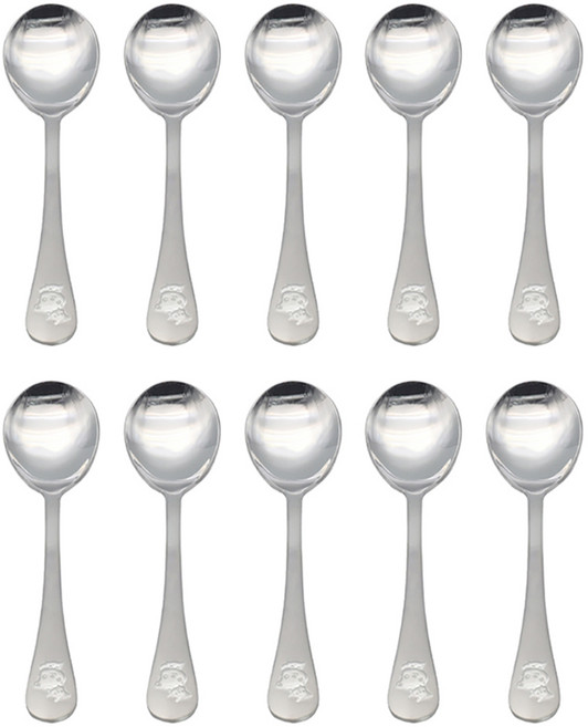 윌리브 아동용 토끼 고양이 샌딩 스푼, 실버, 단품, 10개