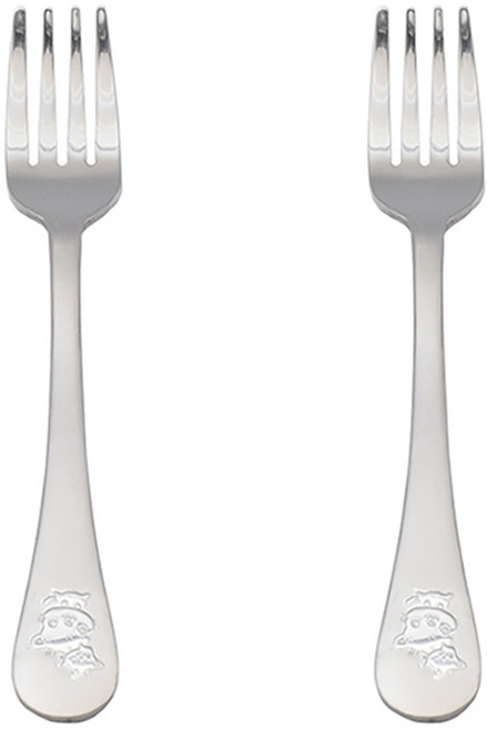 윌리브 아동용 토끼 고양이 샌딩 포크, 실버, 단품, 2개