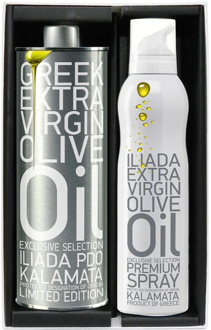 이리아다 칼라마타 엑스트라버진 올리브오일 실버틴 500ml + 스프레이 200ml 세트, 1세트 - 쿠팡