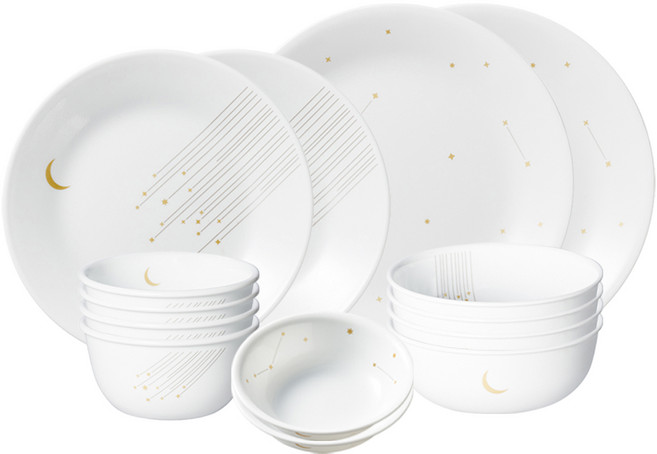 코렐 스타게이징 원형 4인 식기세트 14p, 화이트, 밥공기 4p + 국대접 4p + 앞접시 2p + 원형소접시 2p + 원형중접시 2p, 1세트