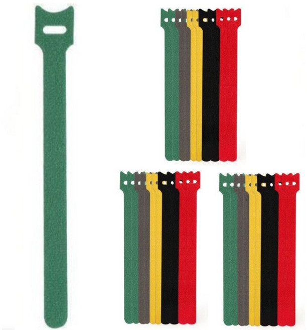 원이네 벨크로 케이블타이 T형 12 x 150 mm, 30개, 랜덤발송