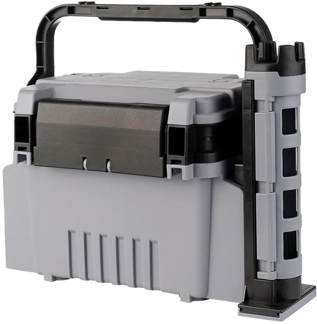 실버캐스트 낚시 태클박스 소형 6L + 3단 로드홀더 세트, 그레이, 1세트