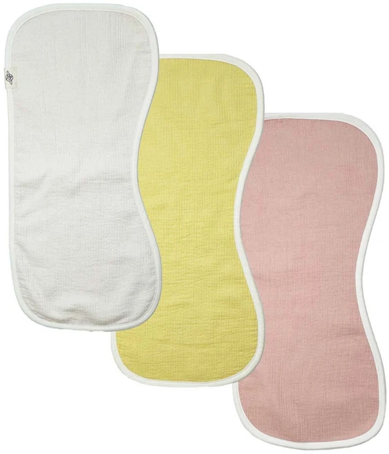 우쭈쭈베이비 유아용 6중거즈 롤빕 트림패드 3종 세트, B세트 아이보리, 레몬, 핑크, 1세트 - 쿠팡