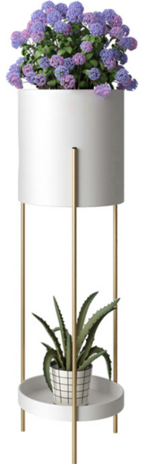 에버하우스 모던 베이직 파스텔 화분렉 L, 화이트, 2단