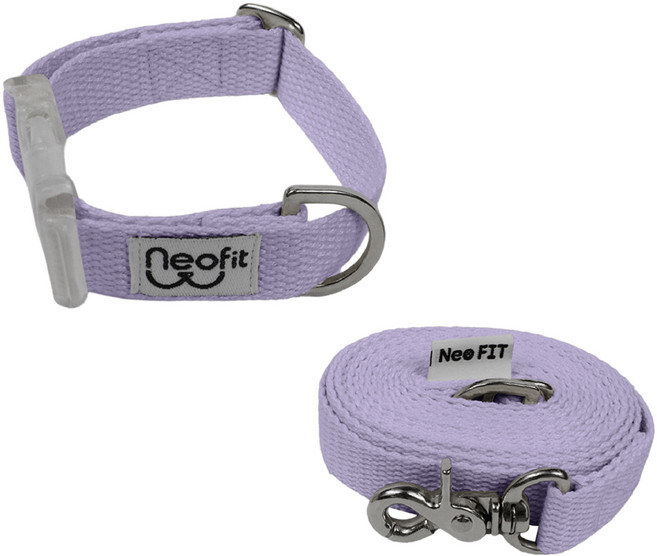 네오핏 강아지 초경량 목줄 세트, 퍼플, 1세트