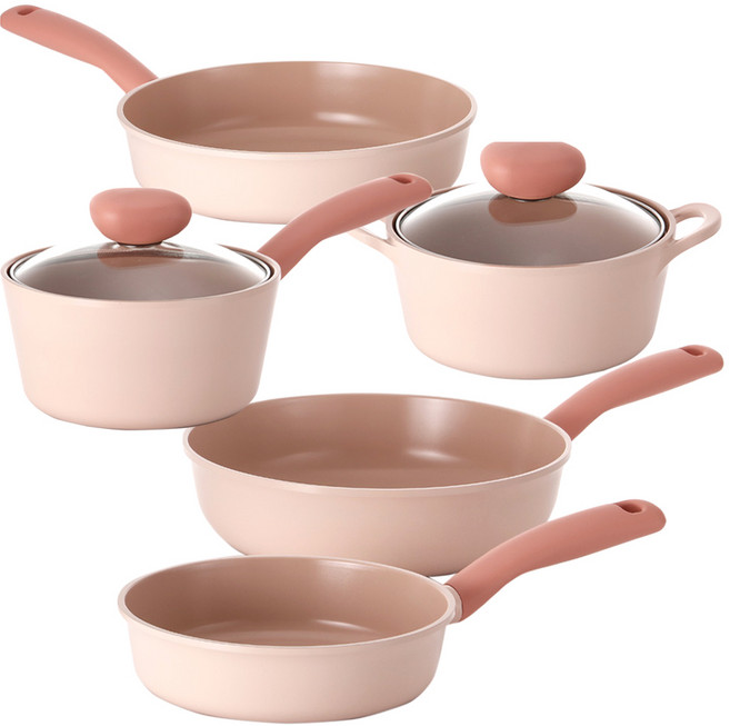 네오플램 인덕션 샤베트 프라이팬 냄비 세트 5개, 미니피치, 냄비 5종, 1세트