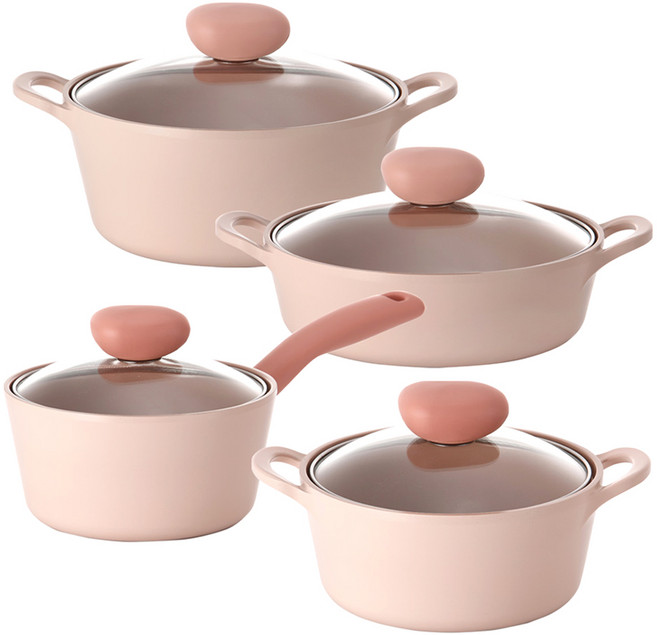 네오플램 인덕션 샤베트 IH 냄비 세트 4개, 미니피치, 양수냄비 18cm + 양수냄비 22cm + 전골냄비 22cm + 편수냄비 18cm, 1세트