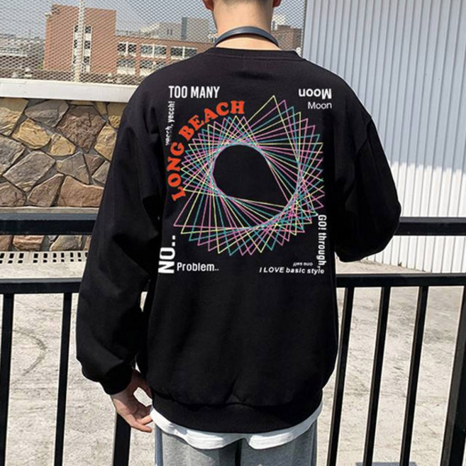 앤드류포맨 문컬렉션 남녀공용 트라이앵글 오버핏 특양면 프린팅 맨투맨