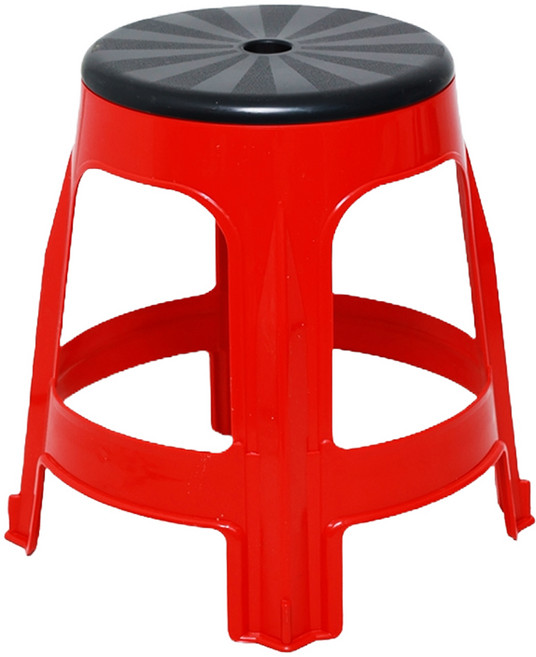 KSY 플라스틱 간이 회전의자 B-243, 레드, 1개