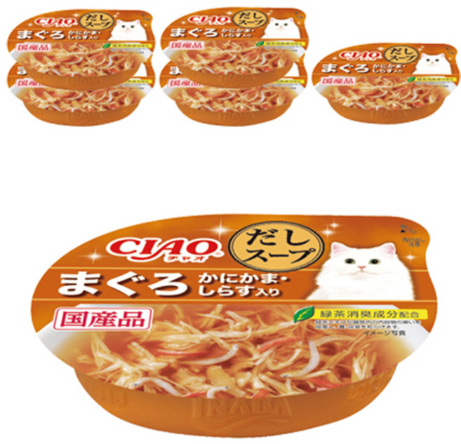 챠오츄르 고양이 다시스프컵, 참치&게맛살&치어, 60g, 6개