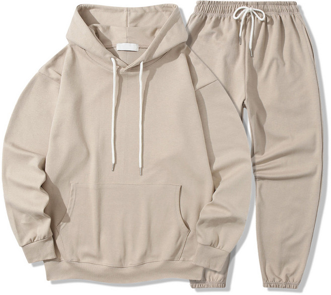 일루소 남녀공용 소프트 특양면 후드 티셔츠 + 밑밴딩 바지 트레이닝복 세트