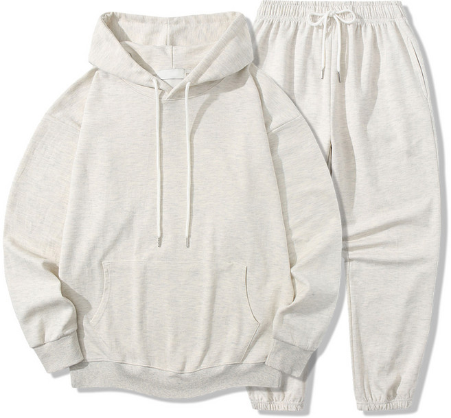 일루소 남녀공용 소프트 특양면 후드 티셔츠 + 밑밴딩 바지 트레이닝복 세트