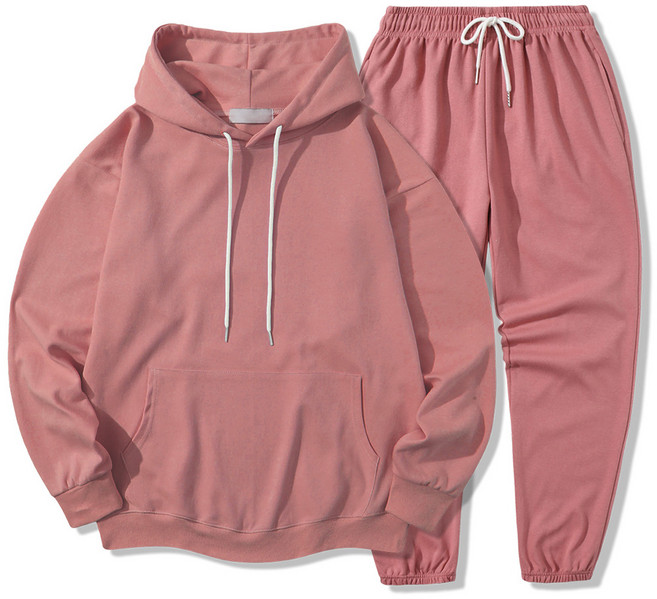 일루소 남녀공용 소프트 특양면 후드 티셔츠 + 밑밴딩 바지 트레이닝복 세트