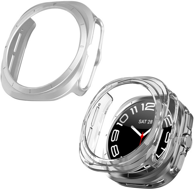 스토리링크 하드 커버 케이스 2종 세트, 투명, 실버, 1세트