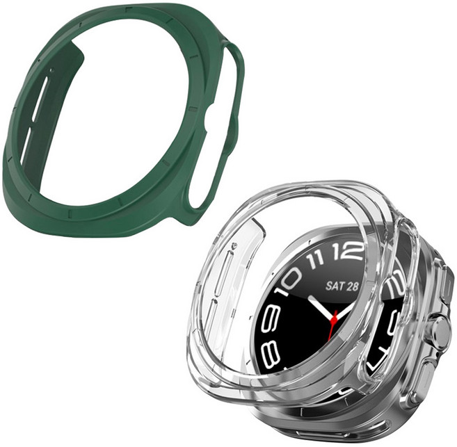 스토리링크 하드 커버 케이스 2종 세트, 투명, 그린, 1세트