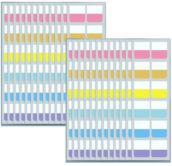 만들하비 인덱스 접착 메모지 대용량 16 네온컬러, 2개, 120개입