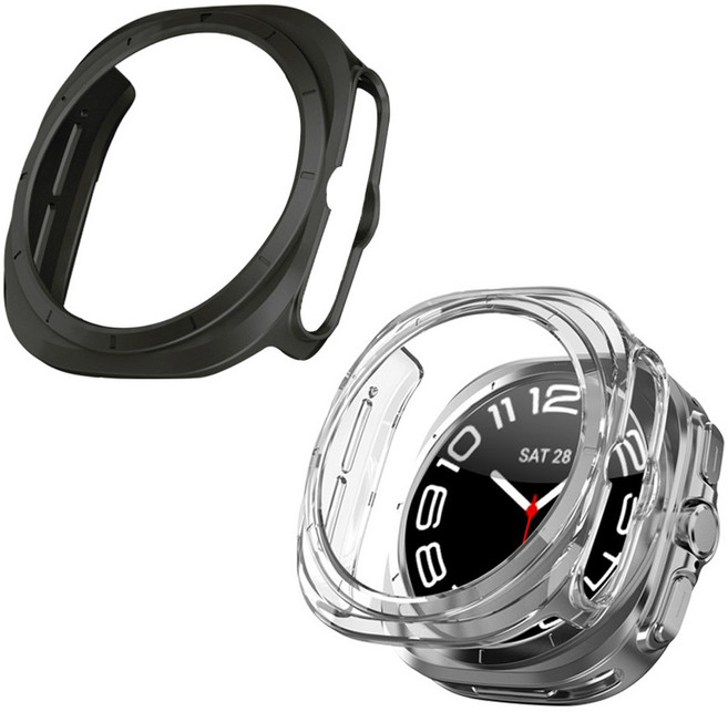 스토리링크 하드 커버 케이스 2종 세트, 투명, 블랙, 1세트