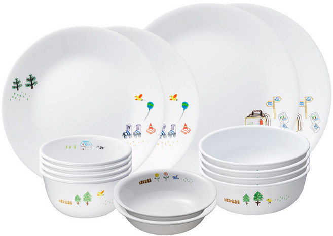 코렐 이지 위켄드 원형 4인 식기세트 14p, 화이트, 식기 5종, 1세트