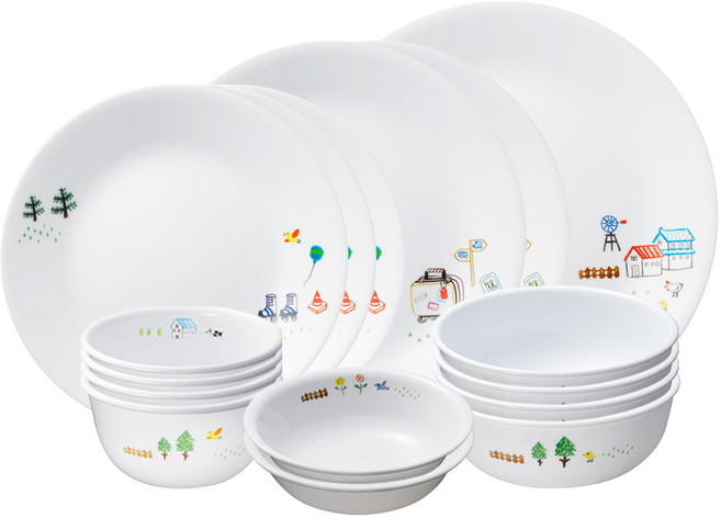 코렐 원형 4인 식기세트 16p, 이지위켄드, 식기 6종, 1세트