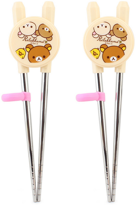 리락쿠마 스텐 교정 젓가락, 아이보리, 2개