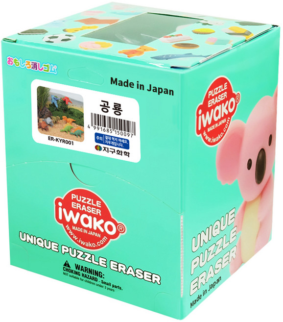 이와코 지구화학 지구 퍼즐지우개 60p 세트, 공룡, 1세트