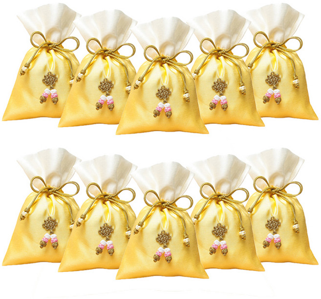 포장넷 전통 복주머니 기본 소, 19 황금색, 10개