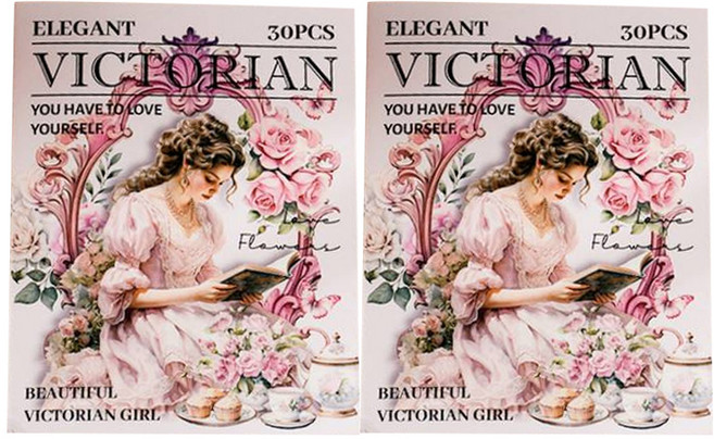 올리브파티 인물 소녀 시리즈 빅토리안 감성 다꾸 스티커 30p 세트, 핑크, 2세트