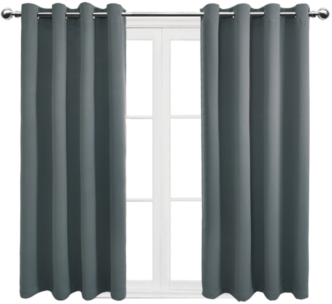 comet Home 打孔遮光隔熱窗簾 2個, 木炭灰