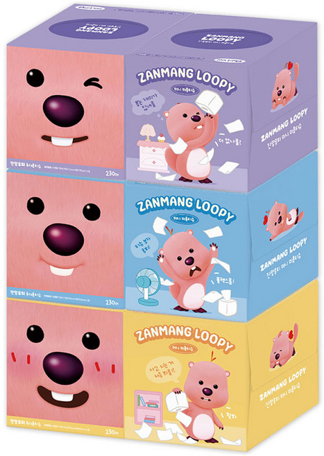 모린 잔망루피 미니 미용티슈 2겹, 6개, 230매