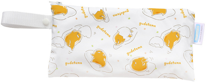 THiRSTiES 防水手拿包 SANRIO聯名款 100%聚酯纖維, Gudetama 蛋黃哥 白色