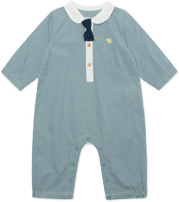 BLUEDOG baby 嬰兒迷你領帶 + 棉質格紋太空服套裝